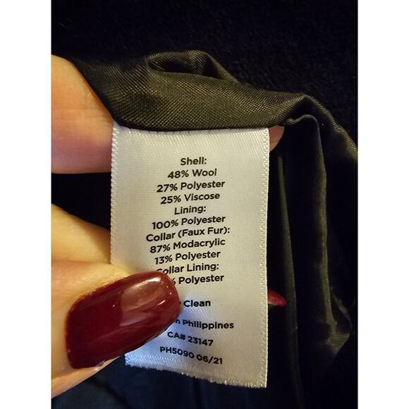 Talbots black wool blend blazer sz 10 Double silver buttons lined - Picture 6 of 6